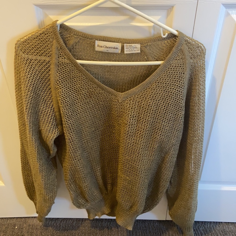 Ron Chereskin Women’s Brown V-Neck Sweater M